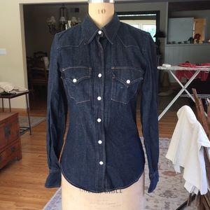 Jean Shop New York Button Down Jean Shirt XS